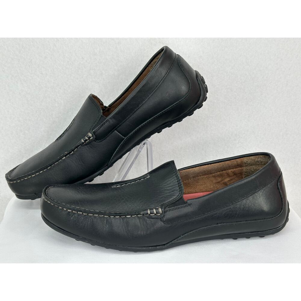 Florsheim Throttle Driver Leather Round Moc Toe Rubber Sole Loafers 10.5M - Picture 2 of 8